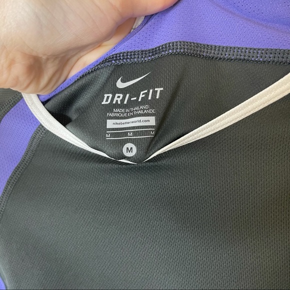 Nike Dri Fit Black and Purple Long Sleeve Top - Picture 6 of 7